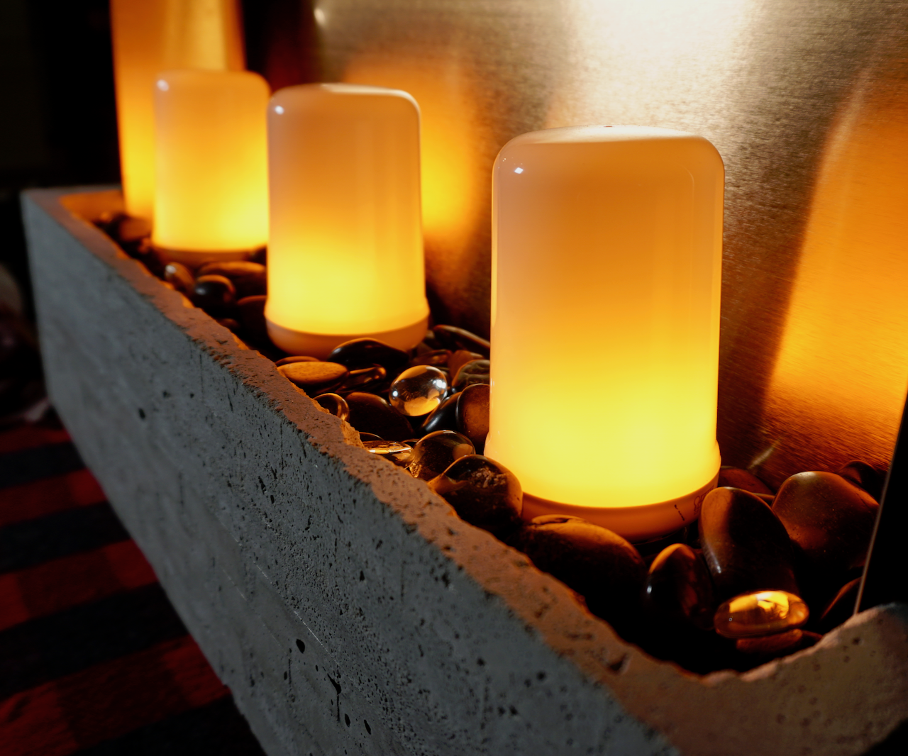 LED Concrete Tabletop Fireplace