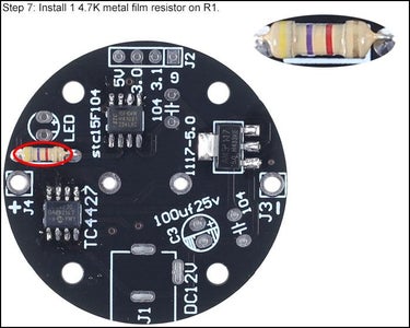 Install 1 4.7K Metal Film Resistor on R1