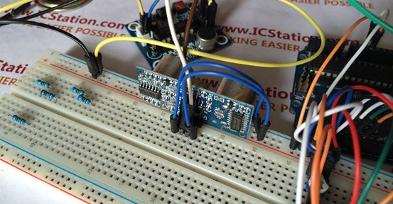 Connect the Ultrasonic Module to the Bread Board.