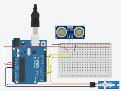 Arduino, Servo Motor and Distance Sensor