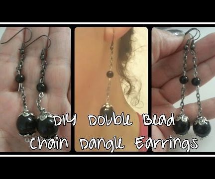 DIY Double Bead Chain Dangle Earrings