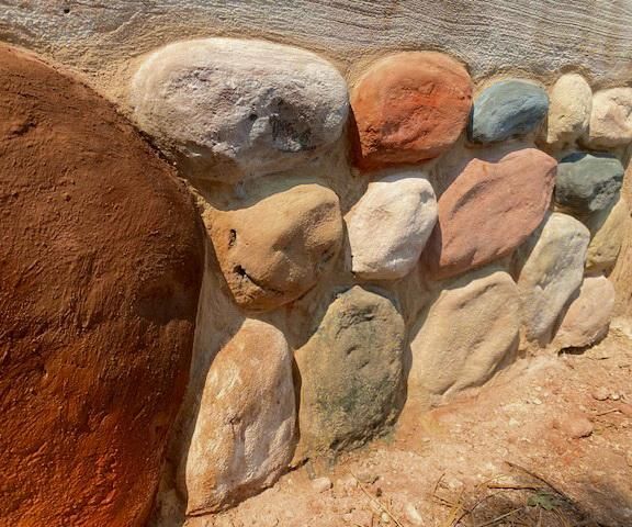 Elevate a Plain Cement Foundation With Faux Cobblestones