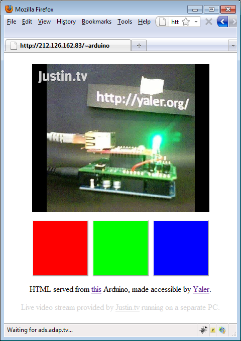 Web Controlled Arduino LED