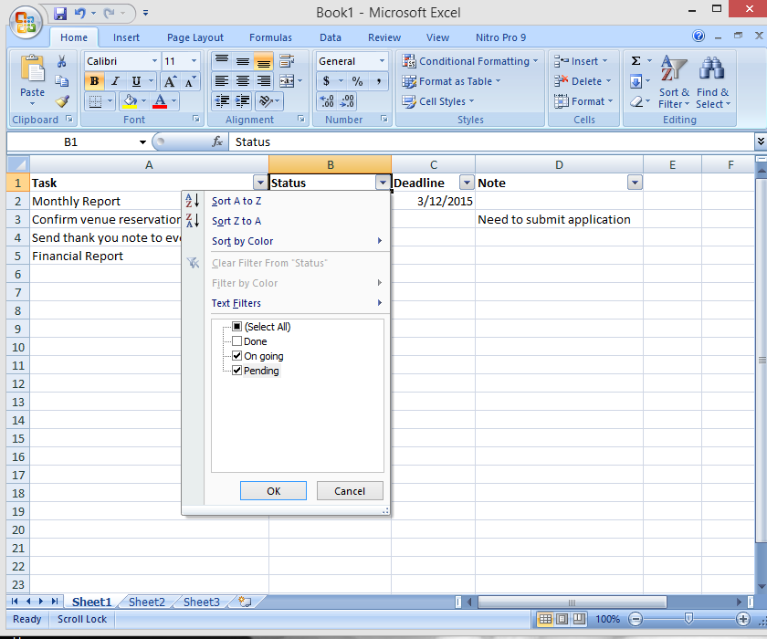 Create a Simple, Effective To-do List Using Excel Filter Feature