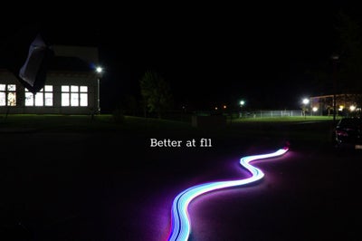 Light Graffiti Skateboard Picture of Getting the Shoot