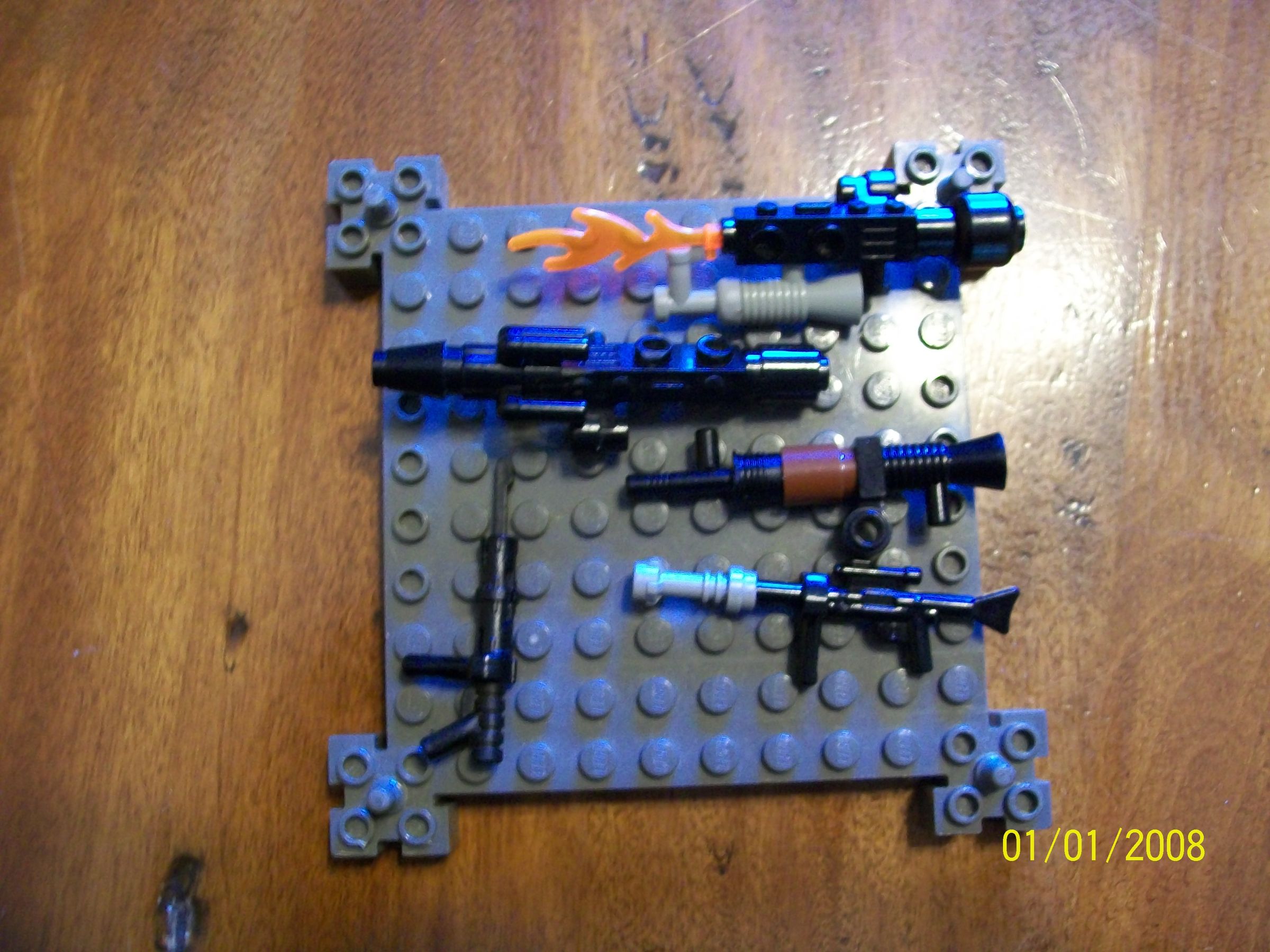 collection of lego guns