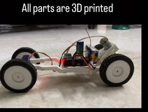 Bluetooth Controlled 3d Printed RC Car With Differential Gear Mechansim