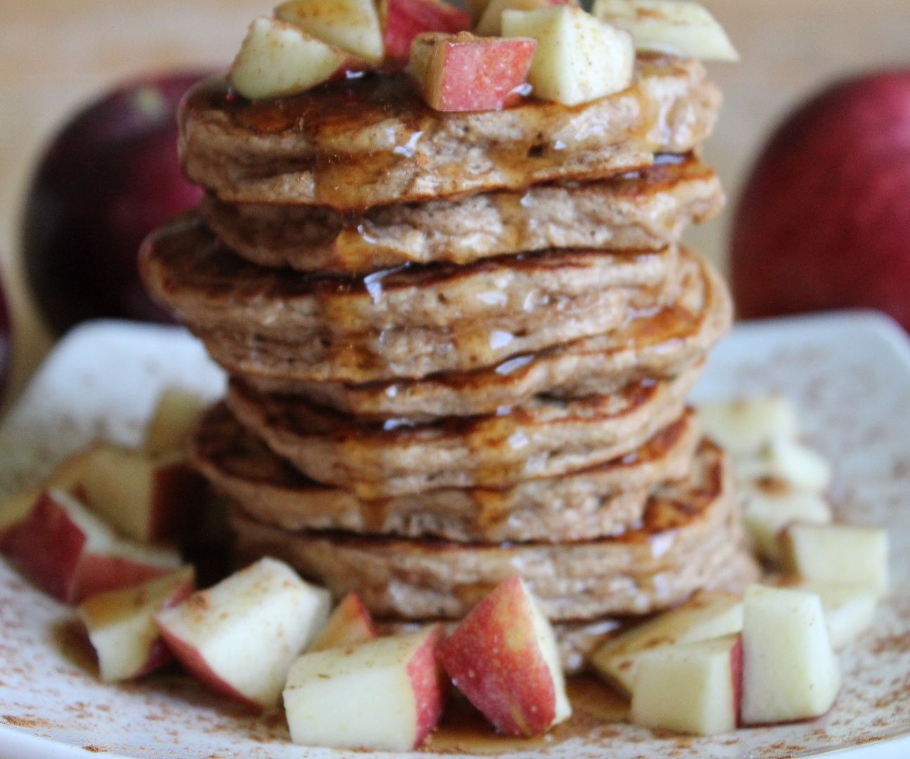 Apple Oat Protein Pancakes
