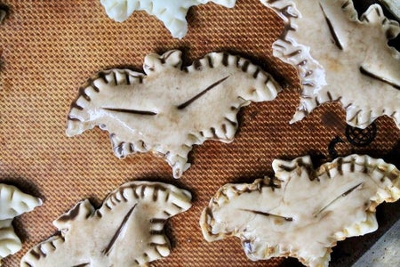 Brush Your Mini Pie Crust Pop Tarts With a Spooky Bat Wing Egg Wash!