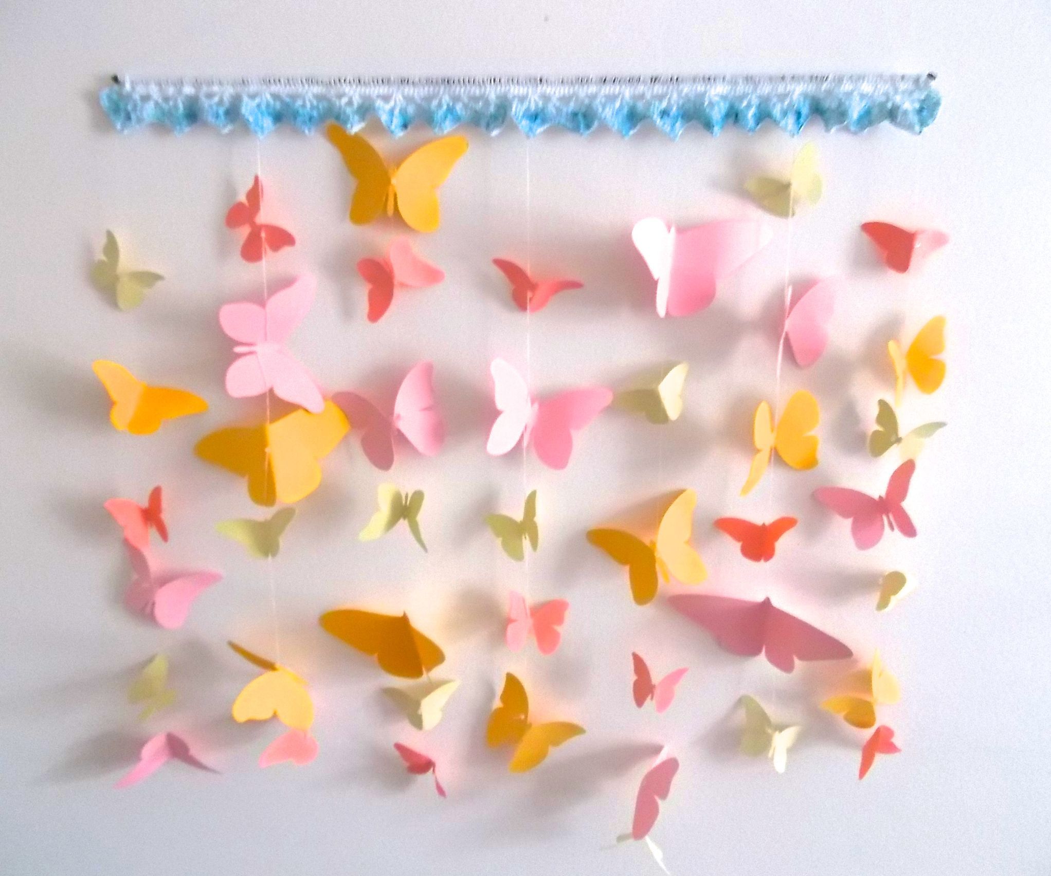 Crochet-Trimmed Butterfly Hanging