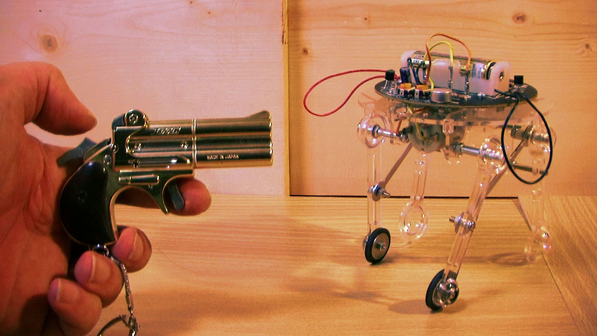 A Cute Shotgun Activated Robot Toy !