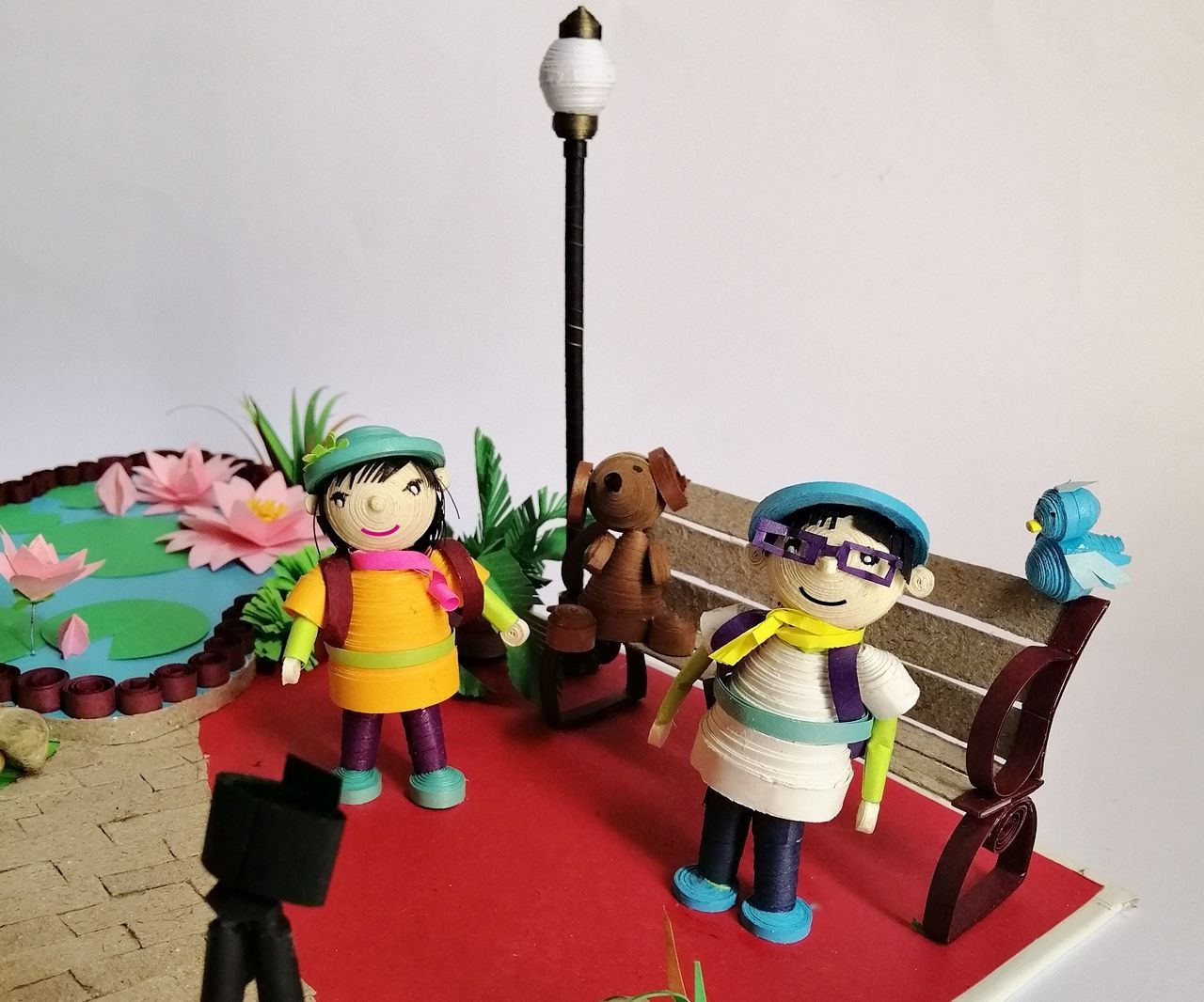 Mini Garden With 3D Quilling Figures