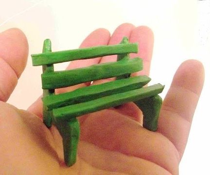 How to Make a Miniature Fairy Park Bench in Polymer Clay