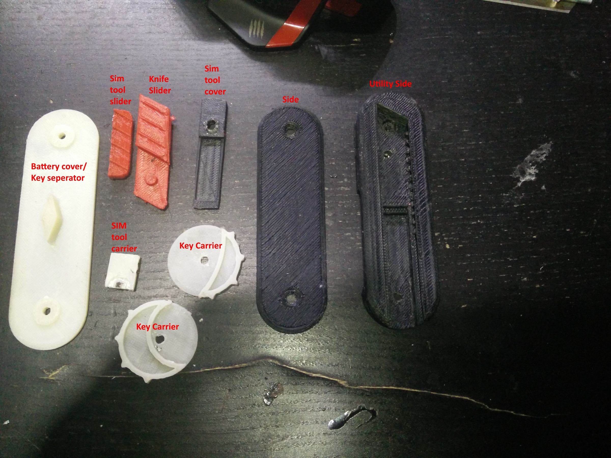 Swiss Army Knife Style Key Holder (w/ Knife, Sim Tool & Flashlight) 4