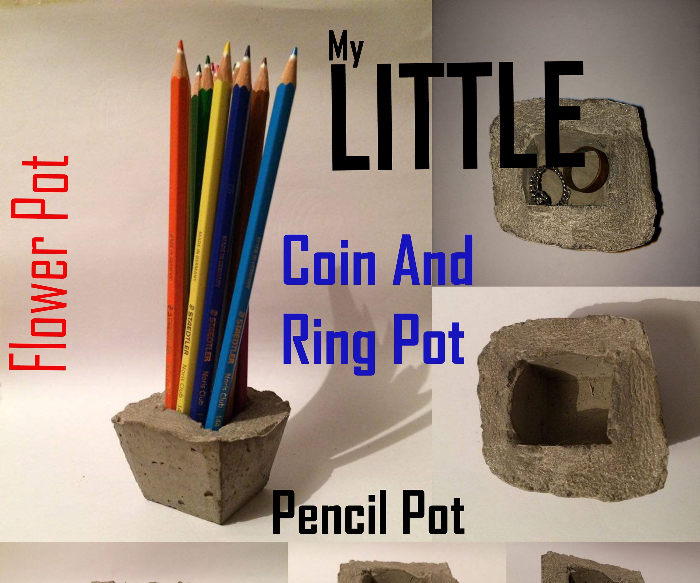 Little Cast Concrete Flower Pot