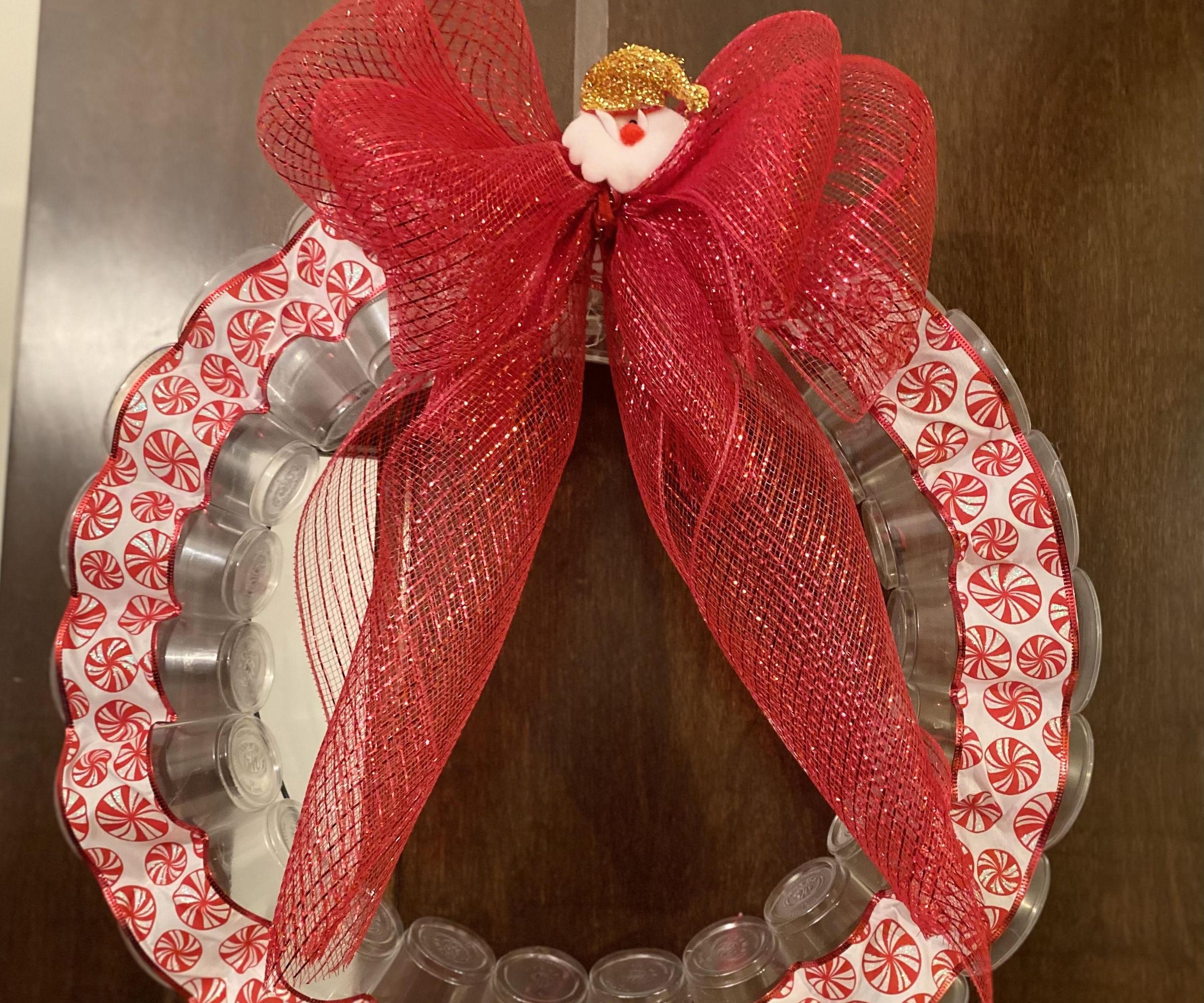 Christmas Wreath Made of Plastic Cups 