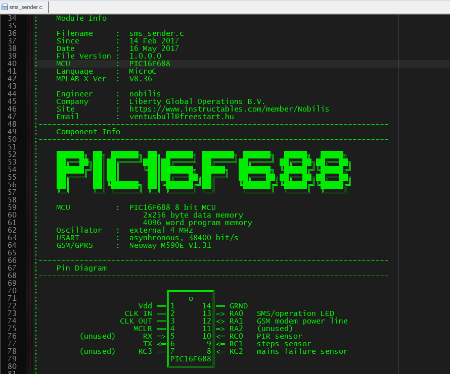 SMS Alarm With PIC Microcontroller