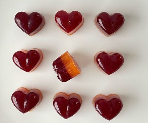 Mulled Wine and Blood Orange Jelly Hearts