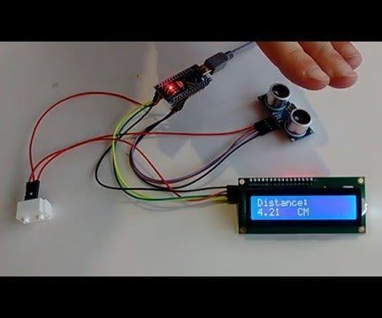 Arduino Nano: Ultrasonic Ranger(Ping) Distance I2C 2 X 16 LCD Display With Visuino