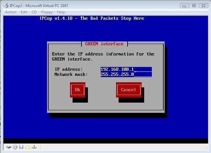 Installing IpCop Virtual Machine