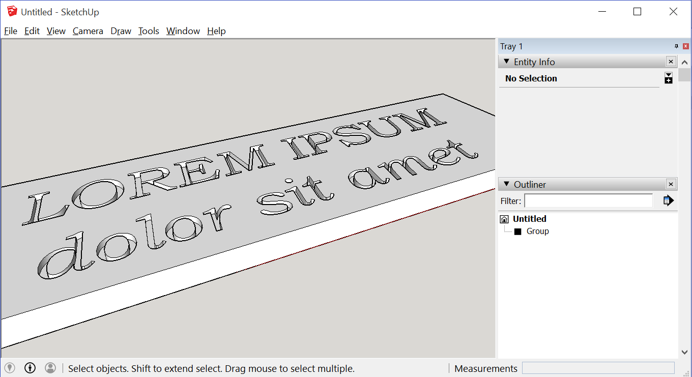 Engrave 3D Text With Sketchup