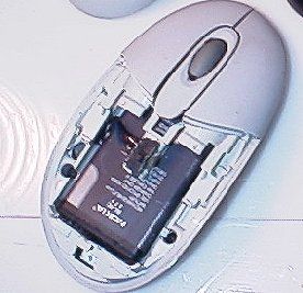 MODIFIED MOUSE RUNS ON LITHIUM ION CELL PHONE BATTERY