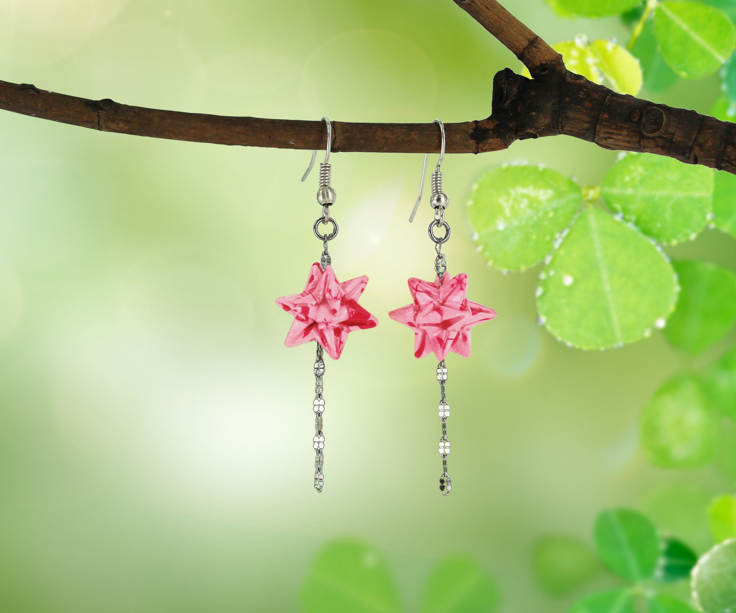 Origami Star Earrings