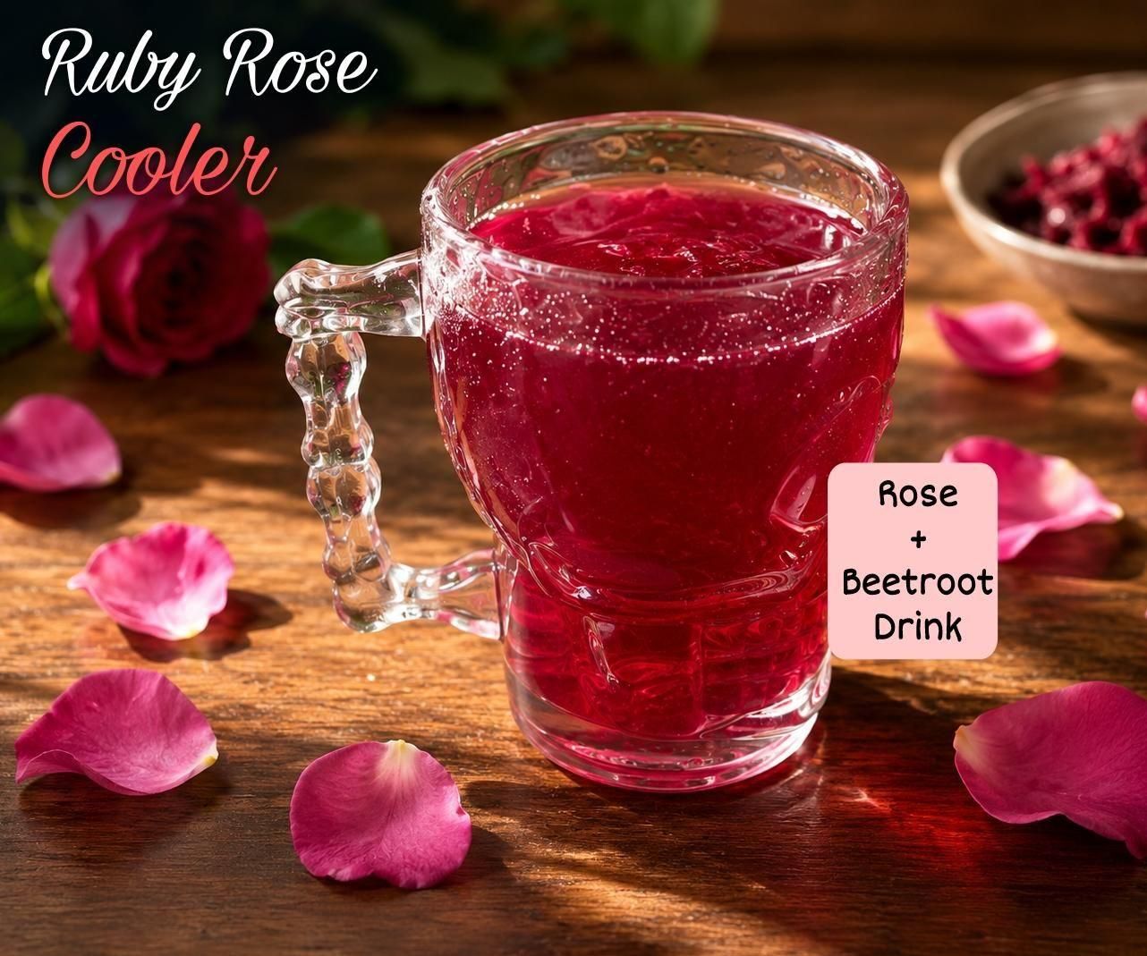 Ruby Rose Cooler : a Homemade Summer Drink Made With Rose Petals & Beetroot