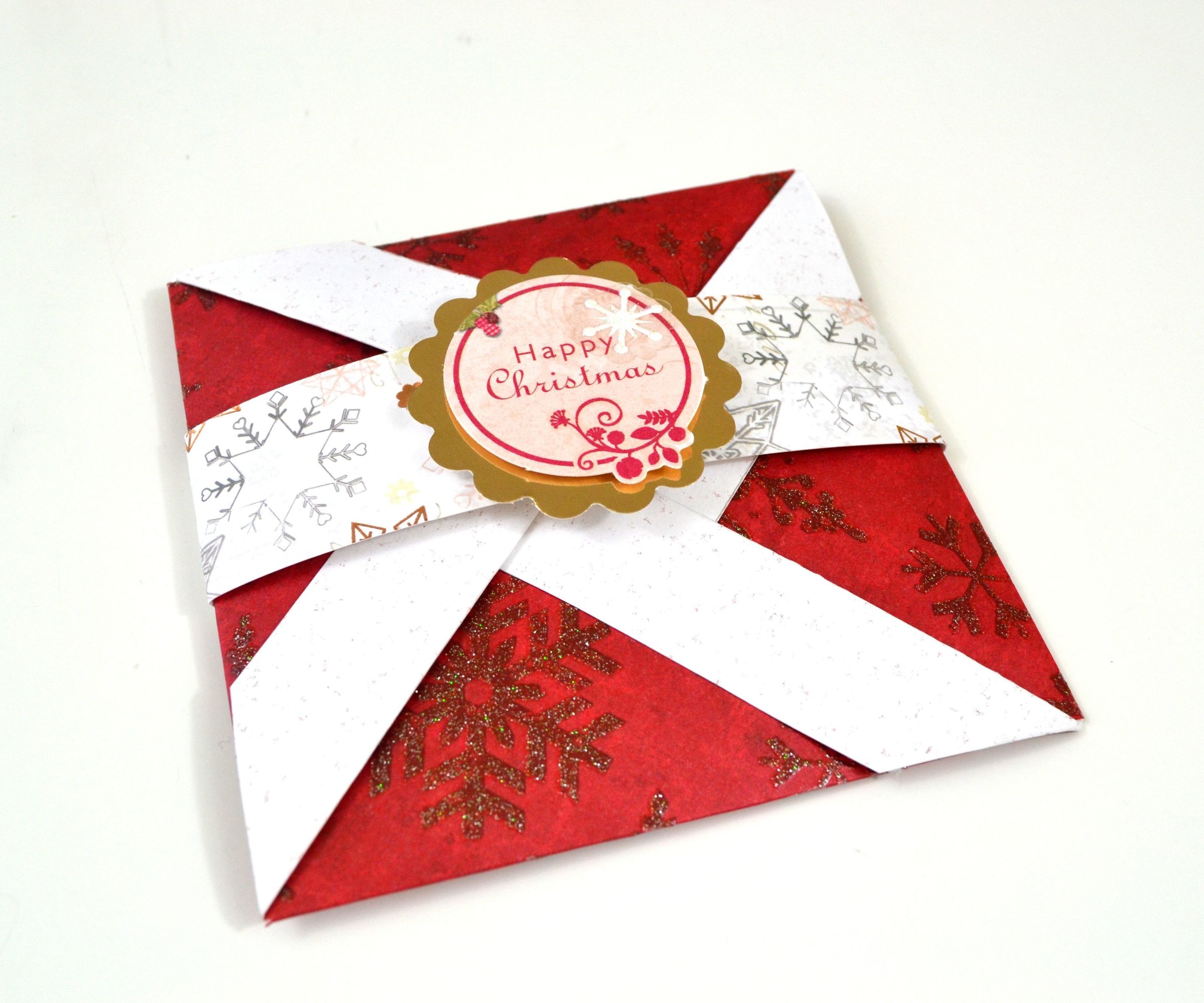 Pop Up Card - How to Make Pinwheel Folding Card for Christmas