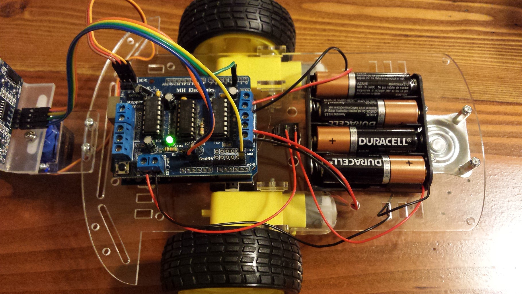 Connect Battery Pack and Switch to Motor Drive Shield