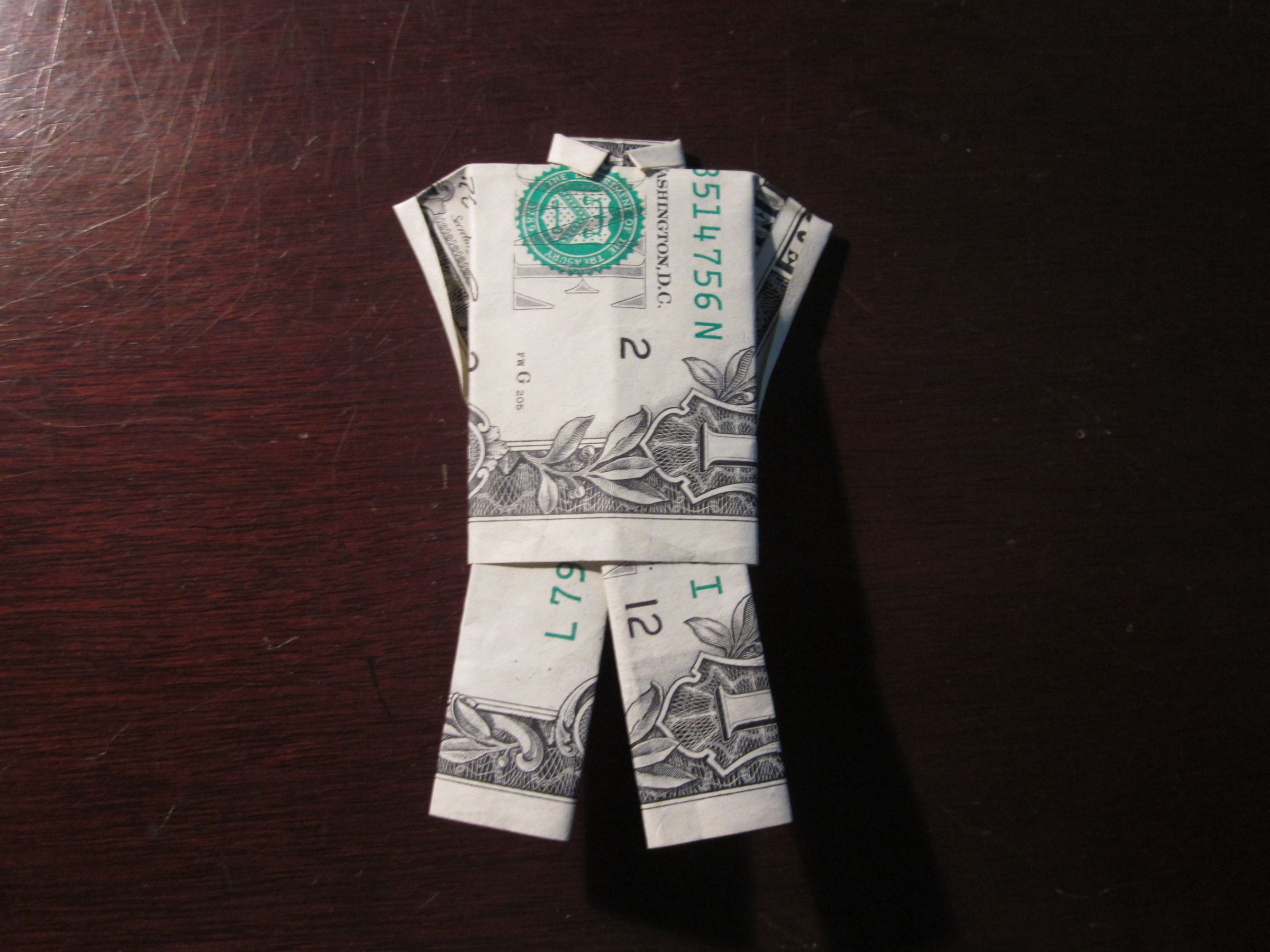 Origami Dollar Shirt (with Cuffs) and Pants Instructables