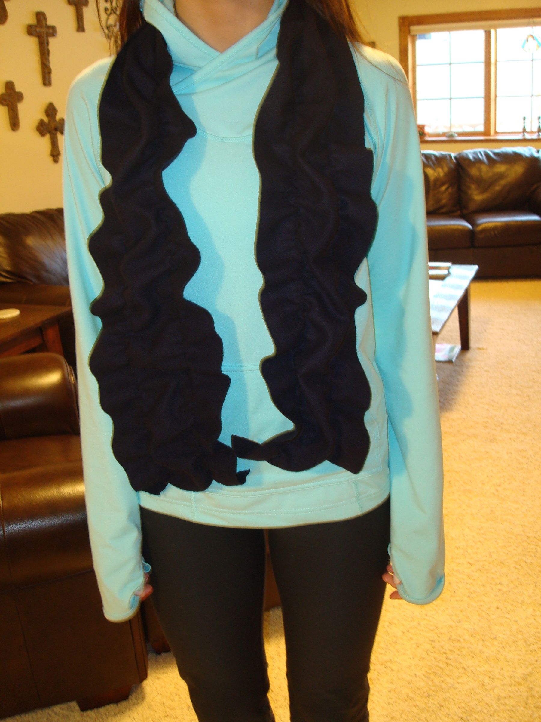Felted Wool Ruffle Scarf (Upcycled from Wool Pants)