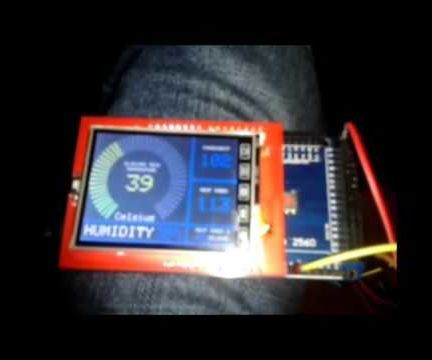 ARDUINO - SPFD5408 TFT LCD 2.4 TEMP and HUMIDiTY Monitor. Fahrenheit & Celsius! 
