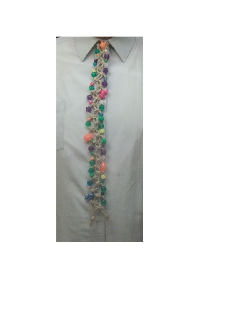 Beaded Macrame Neck Tie