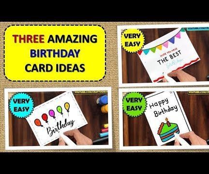 BIRTHDAY CARD DRAWING EASY | 3 AMAZING BIRTHDAY CARD