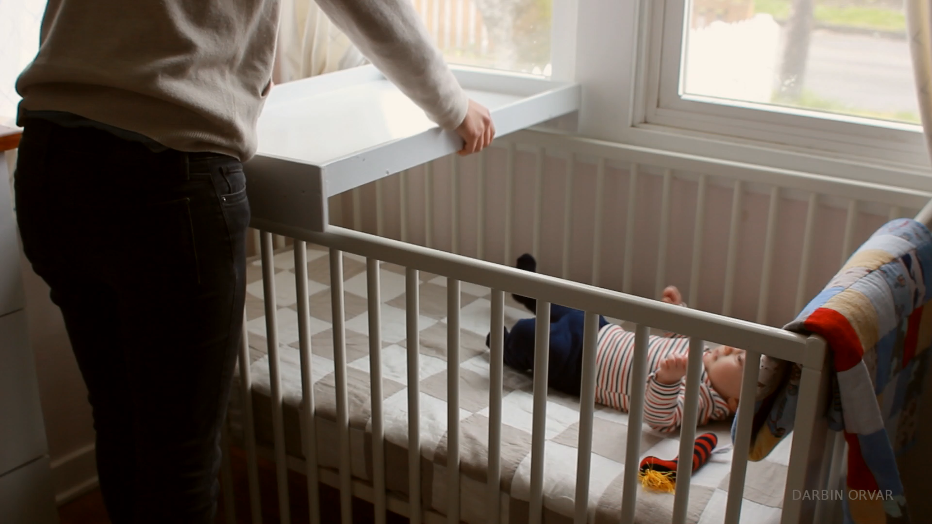 over cot changing table