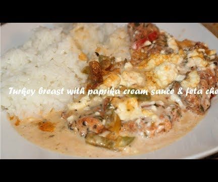 Turkey Breast With Paprika Cream Sauce & Feta Cheese Recipe