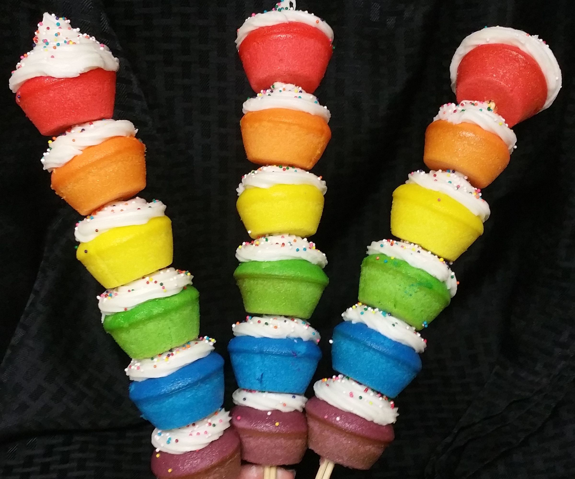 Rainbow Cupcake Skewers