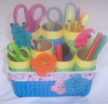  Fabric Covered Pen Caddy