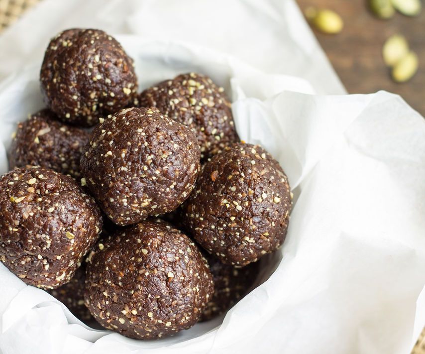 Date and Pumpkin Seed Brownie Bites (No-bake)