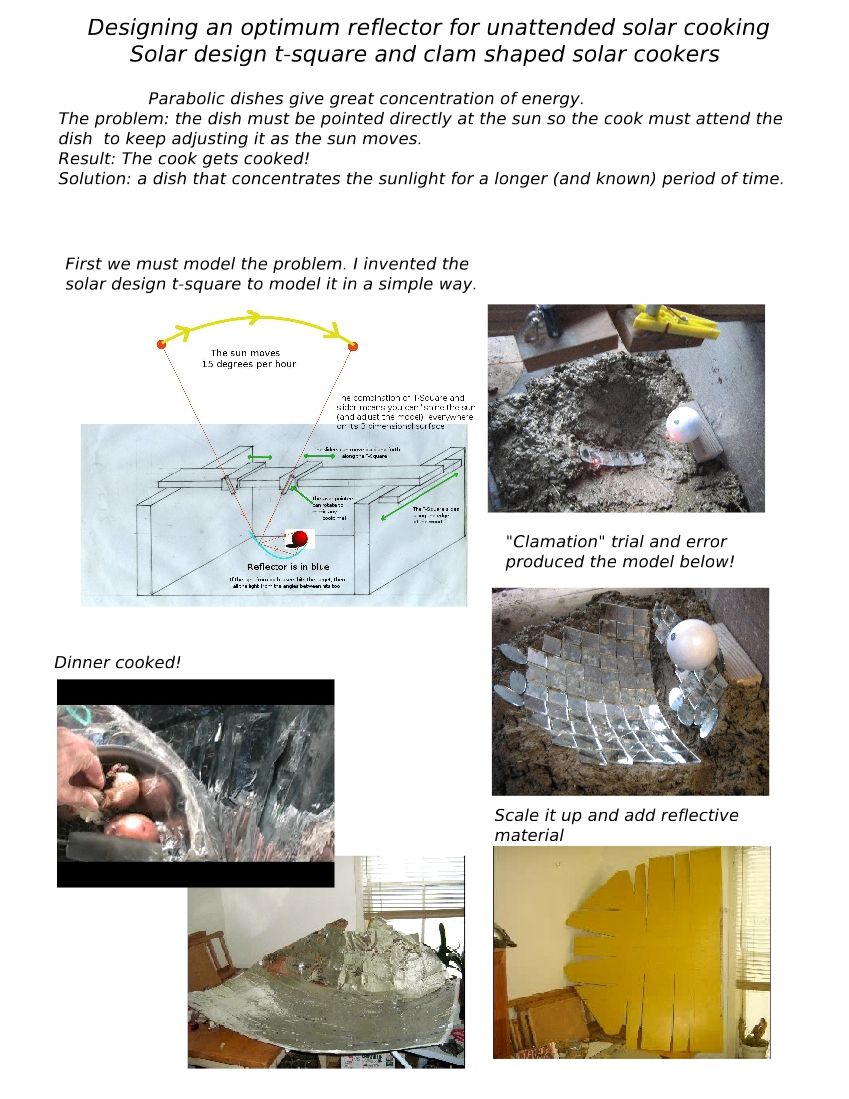 The Solar Design T-square and a Method for Designing Reflectors for Unattended Solar Cooking
