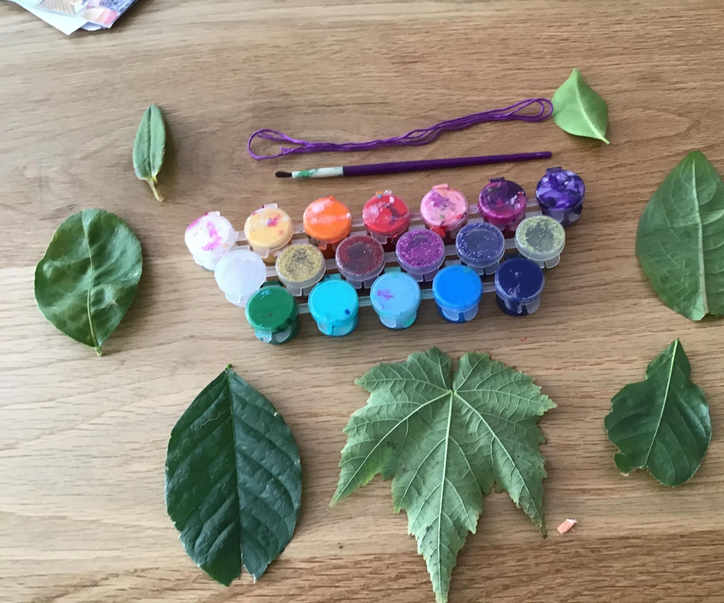 Colored Leaf Necklace 