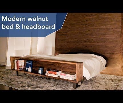 Modern Walnut Bed & Headboard | DIY