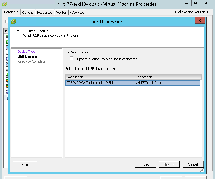 How to Redirect USB Modem to a VMware ESXi Virtual Machine