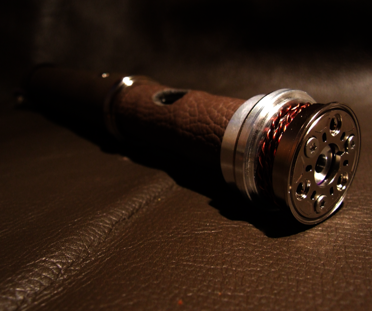 Custom Highlighted Leather Wrapped Lightsaber (a New Photo)