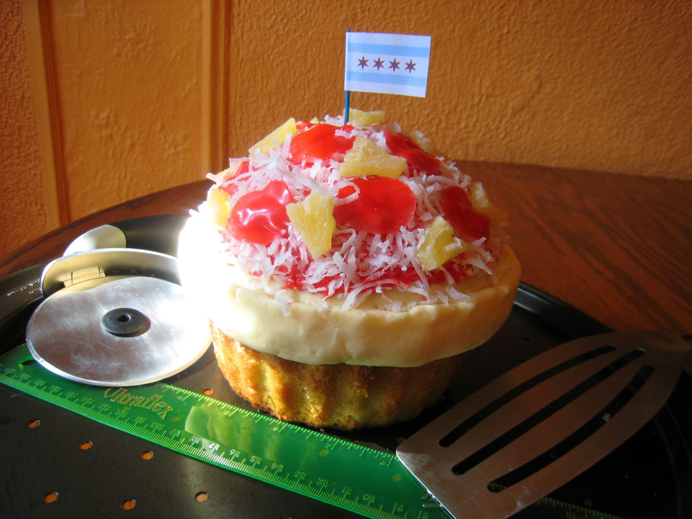 Colossal Chicago Deep Dish Pineapple Cupcake