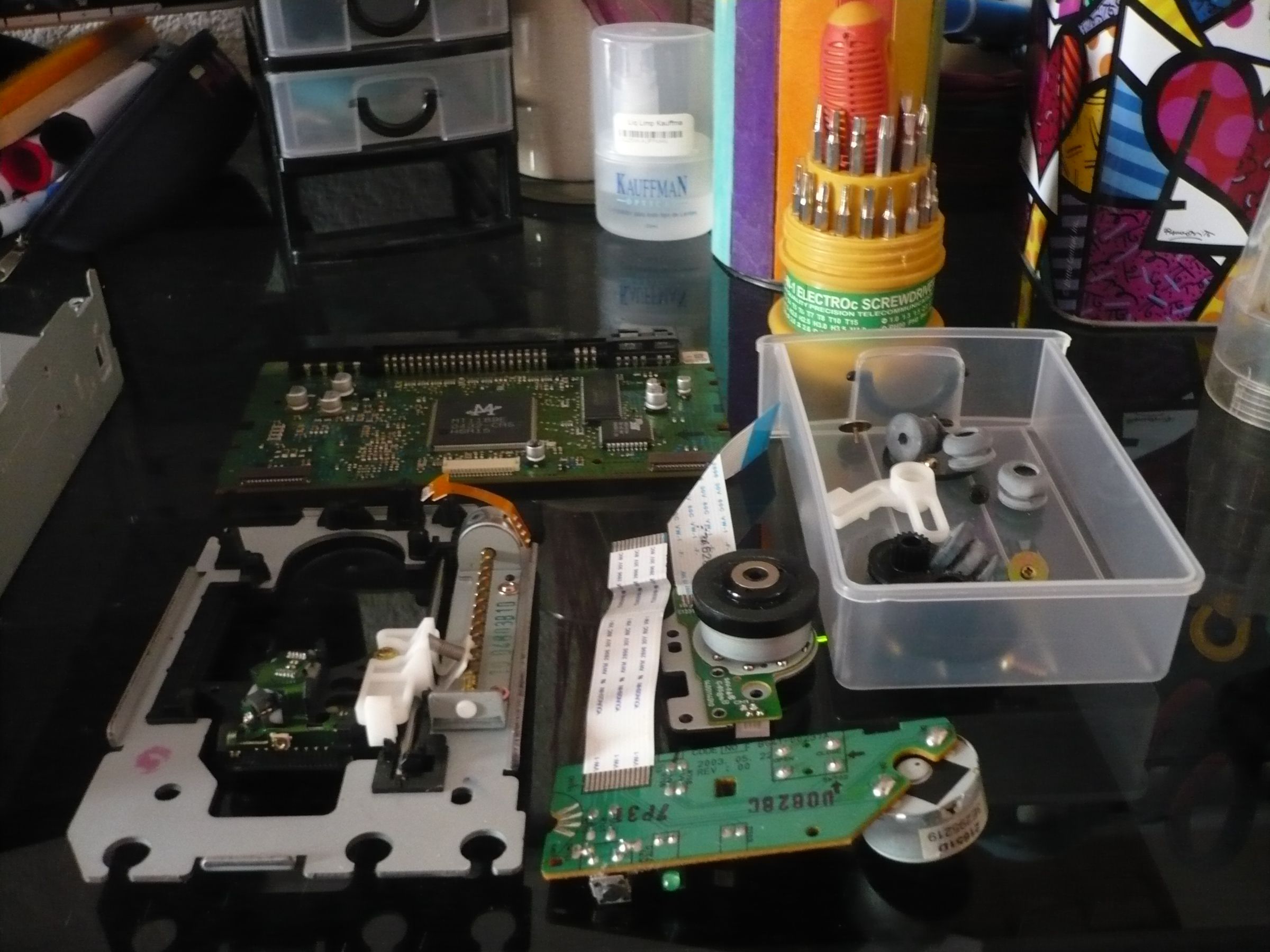 Disassembling a CD/DVD Reader and Reusing Its Parts