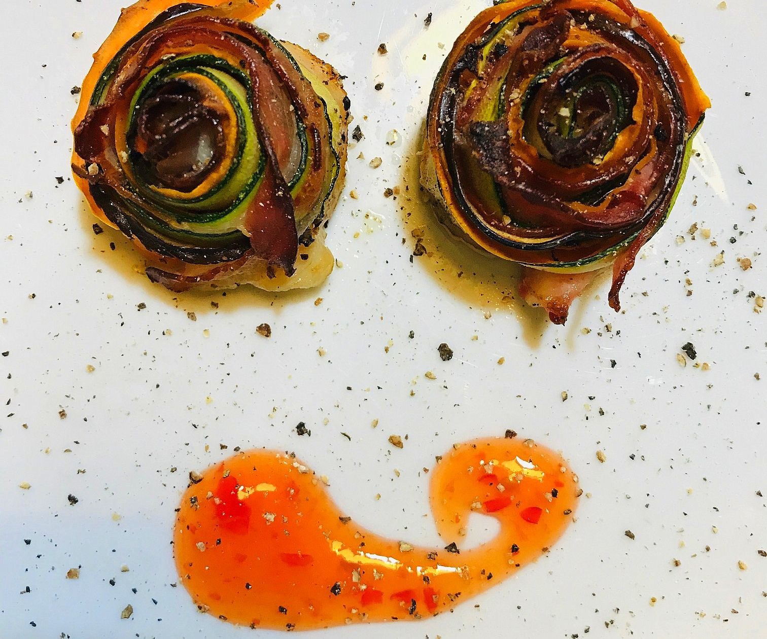 Rainbow Vegetable and Bacon Rolls