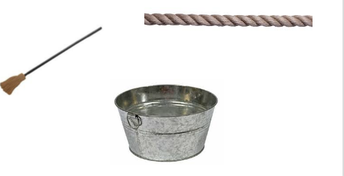 Materials: Broom Stick, Rope, Washtub