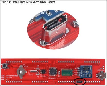 1 Pc 5 Pin Micro USB Socket